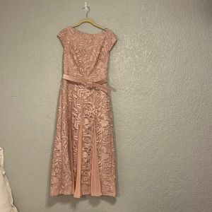 pink flowered lace design dress brand new with tags (never been worn)